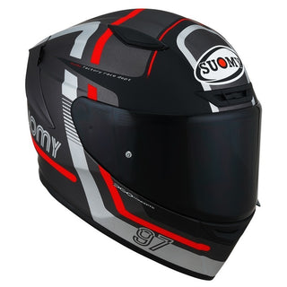 Suomy Track-1 E06 Ninety Seven Helmet - GunMetal-Red