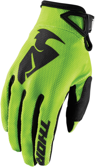 Thor Youth Sector Gloves - Acid/Black