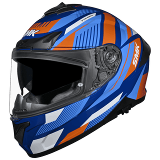 SMK Typhoon 06 Sparko (MA557) Full Face Helmet - Matte Blue / Orange