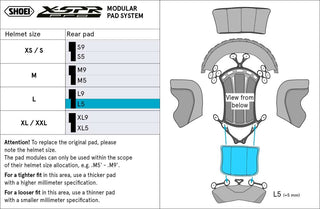 Shoei X-SPR Pro Centre Pad - Rear L5- Option L