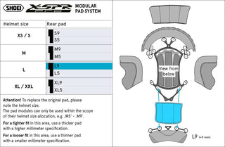 Shoei X-Spr Pro (Type-P) Centre Pad Rear - L9 - (Std L)