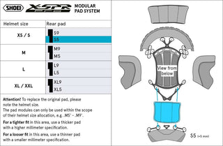Shoei X-SPR Pro Centre Pad - Rear S5 - XS - (Option S)