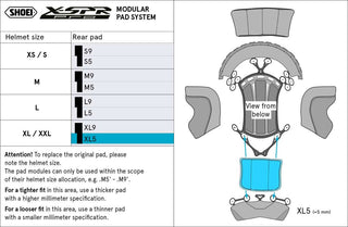 Shoei X-SPR Pro Centre Pad - Rear XL5 - Option XL