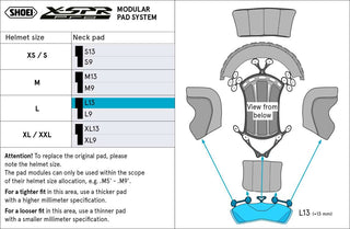 Shoei X-SPR Pro (Type-P) Centre Pad Neck - L13 - (Option L)
