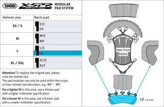 Shoei X-SPR Pro (Type-P) Centre Pad Neck - L9 - (Standard L)