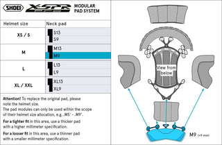 Shoei X-SPR Pro (Type-P) Centre Pad Neck - M9 - (Std M)