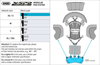 Shoei X-SPR Pro (Type-P) Centre Pad Neck - S13 - (Option XS-S)