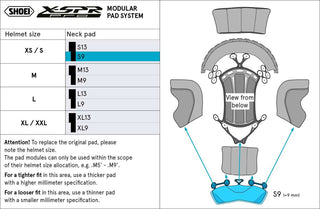 Shoei X-SPR Pro (Type-P) Centre Pad Neck - S9 - (Std XS-S)