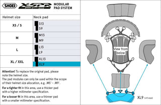 Shoei X-SPR Pro (Type-P) Centre Pad Neck - XL9 - (Std XL-2XL)