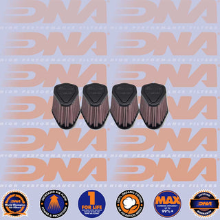 DNA POD Air Filter - Rubber Top Hexagonal Clamp On 38mm Inlet 68mm Length Air Filter X 4