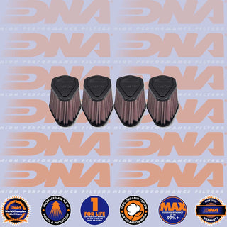 DNA POD Air Filter - Rubber Top Hexagonal Clamp On 54mm Inlet 68mm Length Air Filter X 4