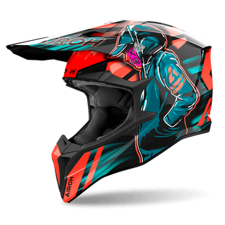 Airoh Wraaap ‘Cyber’ Full Face Helmet - Orange Gloss