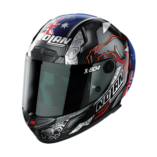 Nolan X-804 RS Full Face Stoner 10th Anniversary Helmet - Carbon Blue White