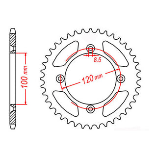 XAM Sprocket Kit Yamaha YZ80 SW '02- 14/47 O-Ring