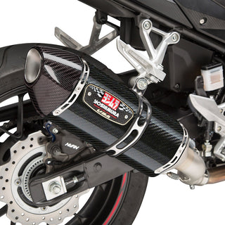 Yoshimura CBR500R 16-25 R-77 Stainless Slip-On Exhaust, w/ Carbon Fiber Muffler