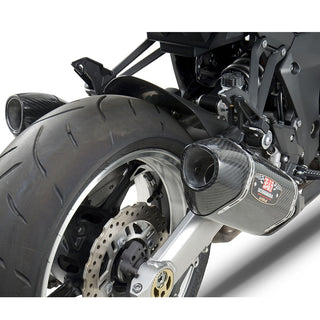 Yoshimura Z1000 10-16 R-77 Stainless Slip-On Exhaust, w/ Carbon Fiber Mufflers