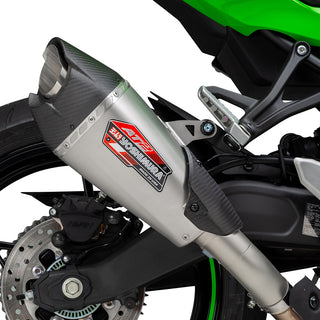 Yoshimura ZX-4RR 23-25 AT2 Stainless Slip-On Exhaust, W/ Stainless Muffler