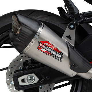 Yoshimura 450SS 23-24 / 450NK 2024 AT2 Stainless Slip-On Exhaust, W/ Stainless Muffler
