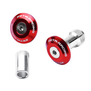 Zeta Bar End Plugs Alloy Swivel 29mm - Red