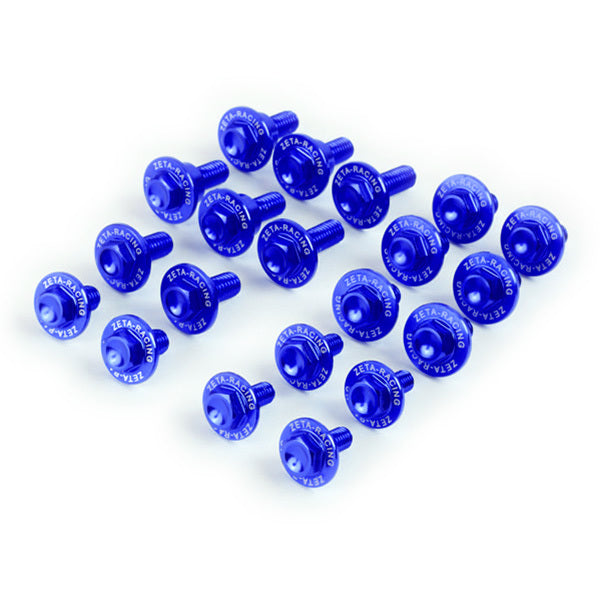 Zeta Alloy Plastic Bolt Kit RMZ250 10-18, 450 11-17 -17 PCS Blue