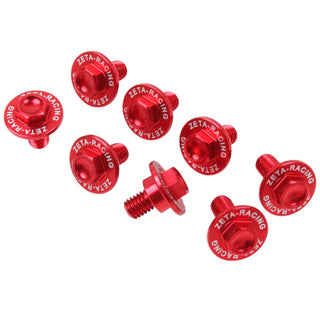 Zeta Alloy Fork Guard Bolt Set Honda-1 -6 PCS - Red