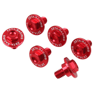 Zeta Alloy Fork Guard Bolt Set Honda-2 -6 PCS - Red