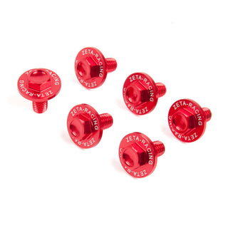 Zeta Alloy Fork Guard Bolt Set Kawasaki -6 PCS - Red