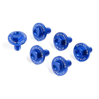 Zeta Alloy Fork Guard Bolt Set Kawasaki -6 PCS - Blue