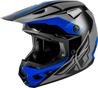 Fly Racing Kinetic Crest Helmet - Grey/Black/Blue
