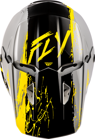 Fly Racing Kinetic Drip Youth Helmet - Grey/Black/Yellow