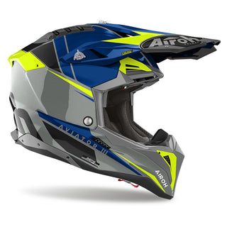 Airoh Aviator 3 Push Helmet - Gloss Blue