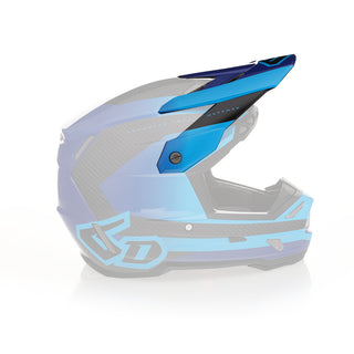 6D ATR-3 Pure Series Helmet Peak - Gloss Cyan Blue