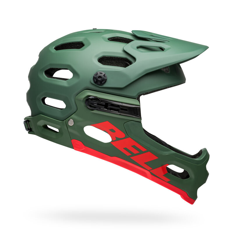 Bell Super 3R Mips Helmet - Matt Dark Green/Infrared