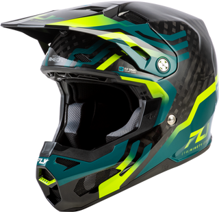 Fly Racing Formula S Carbon Byte Helmet - Black Carbon/Teal/Lime