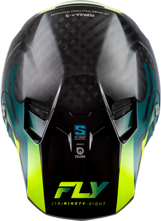 Fly Racing Formula S Carbon Byte Helmet - Black Carbon/Teal/Lime
