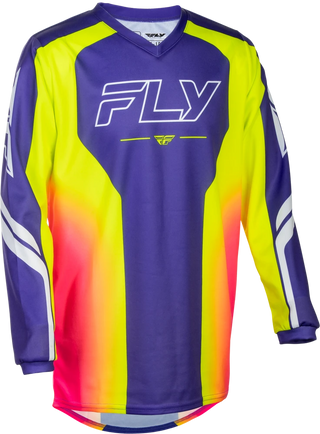 Fly Racing 2027 F-16 MX Youth Raze Jersey - Purple / Red / Yellow