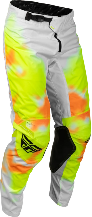 Fly Racing 2027 Kinetic MX Blur Pants - White / Hi-Vis Orange
