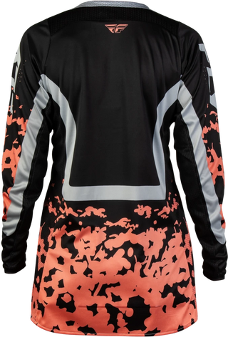 Fly Racing 2027 Lite MX Women Flake Jersey - Black / Light Grey / Coral