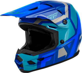 Fly Racing Kinetic Scrap Youth Helmet - Blue / Light Blue / Grey