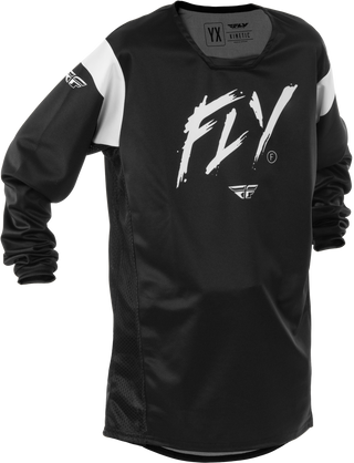 Fly Racing 2025 Kinetic Stoke Youth Jersey - Black/White