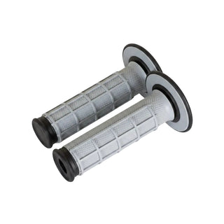 Renthal MX Dual Compound Half Waffle Q70 Handle Grips - Black / Grey