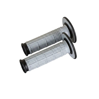 Renthal MX Dual Compound Tapered Half Waffle Q70 Handle Grips - Black / Grey
