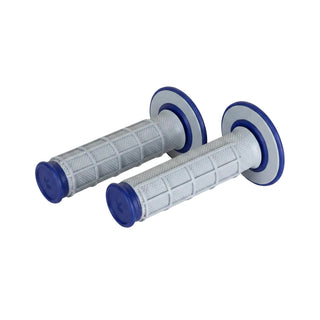 Renthal MX Dual Compound Half Waffle Q70 Handle Grips - Blue / Grey
