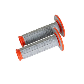 Renthal MX Dual Compound Tapered Half Waffle Q70 Handle Grips - Orange / Grey