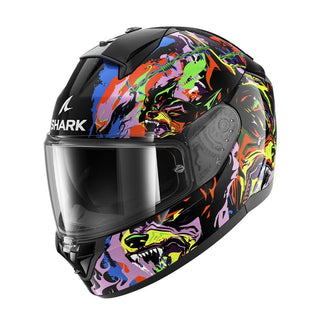 Shark Ridill 2 Raging Beast Full Face Helmet - Black/Violet/Yellow