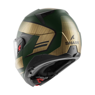 Shark OXO Sikter Full Face Helmet - Matte Green/Chrome Gold