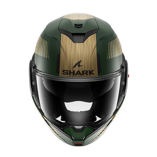 Shark OXO Sikter Full Face Helmet - Matte Green/Chrome Gold