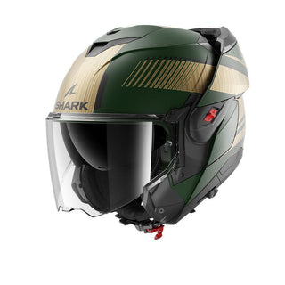 Shark OXO Sikter Full Face Helmet - Matte Green/Chrome Gold