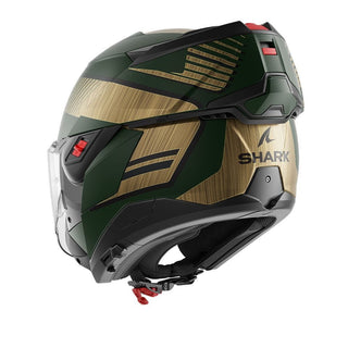 Shark OXO Sikter Full Face Helmet - Matte Green/Chrome Gold