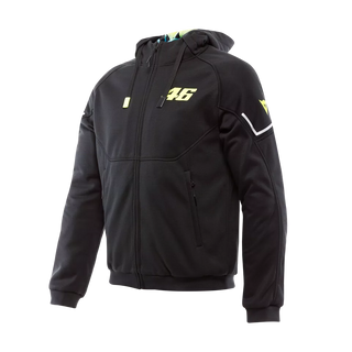 Dainese VR46 Full Zip Hoodie - Black / Yellow Fluro